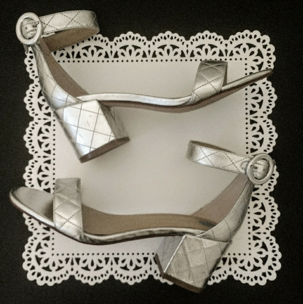 HEELS - Stunning Silver Block Heel Sandals